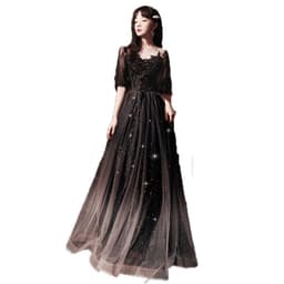 image-Spring Art Exam Black Xianqi Student Host Annual Party Dress