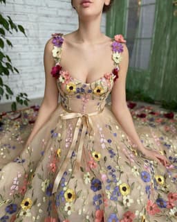 image-Sevintage Exquisite 3D Flowers Prom Dresses Sweetheart