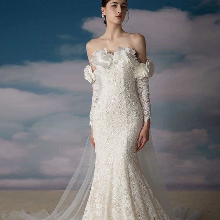 image-Off Shoulder Super Immortal Slim Fit Slim Fishtail Dress