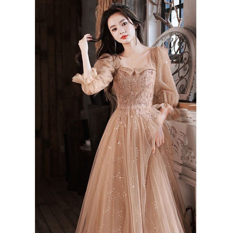image-Evening Dress Host Banquet Maid Of Honor Long Sleeves