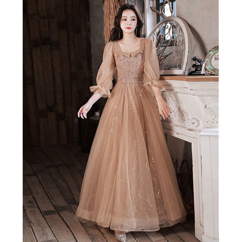 image-Evening Dress Host Banquet Maid Of Honor Long Sleeves