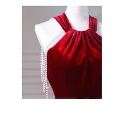 image-Velvet Fish Tail Cocktail Dress Bridal Engagement
