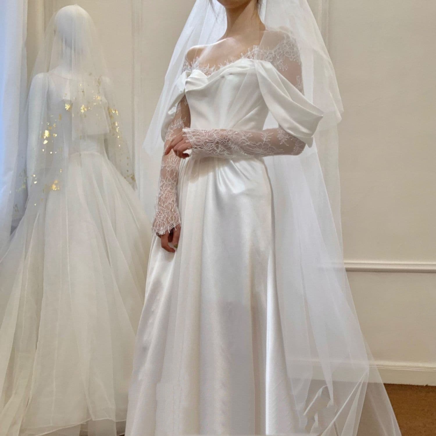 image-Gauze Dress Bride French Girl
