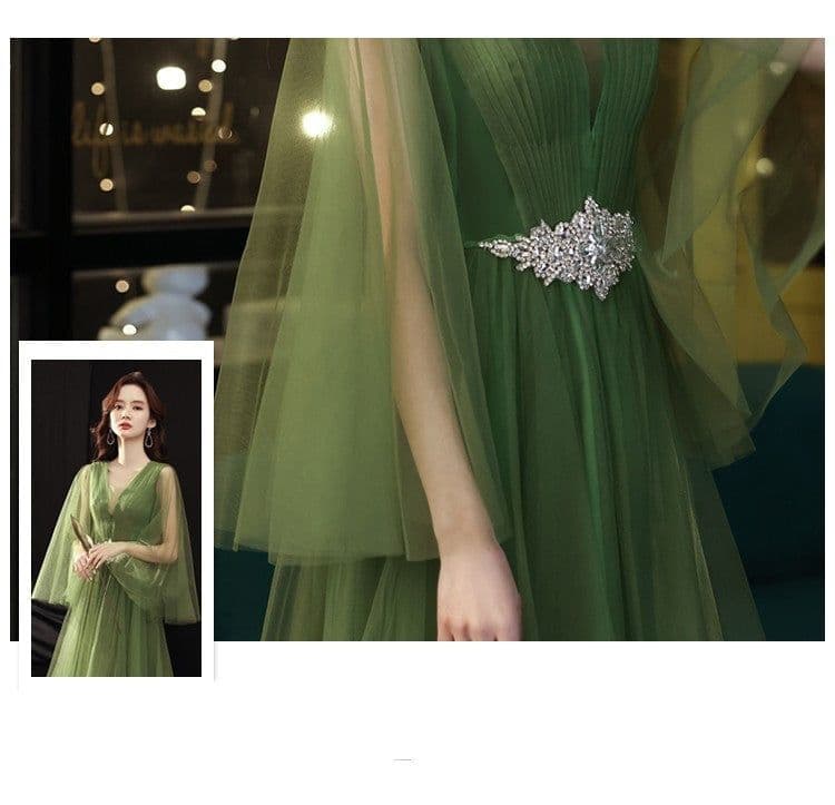 image-Green Wedding Dress Guzheng Art Examination Solo
