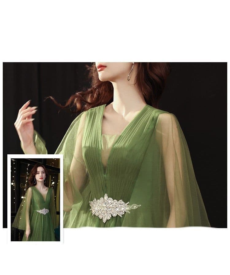 image-Green Wedding Dress Guzheng Art Examination Solo