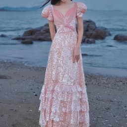 image-Pink Evening Dress For High End Luxury Women