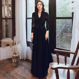 image-Black Evening Dress Feminine And Luxurious