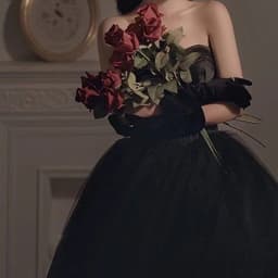 image-Black Evening Dress Can Wear Birthday Host Light Luxury Niche Wipe Chest Long