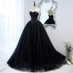 image-Black Evening Dress Can Wear Birthday Host Light Luxury Niche Wipe Chest Long
