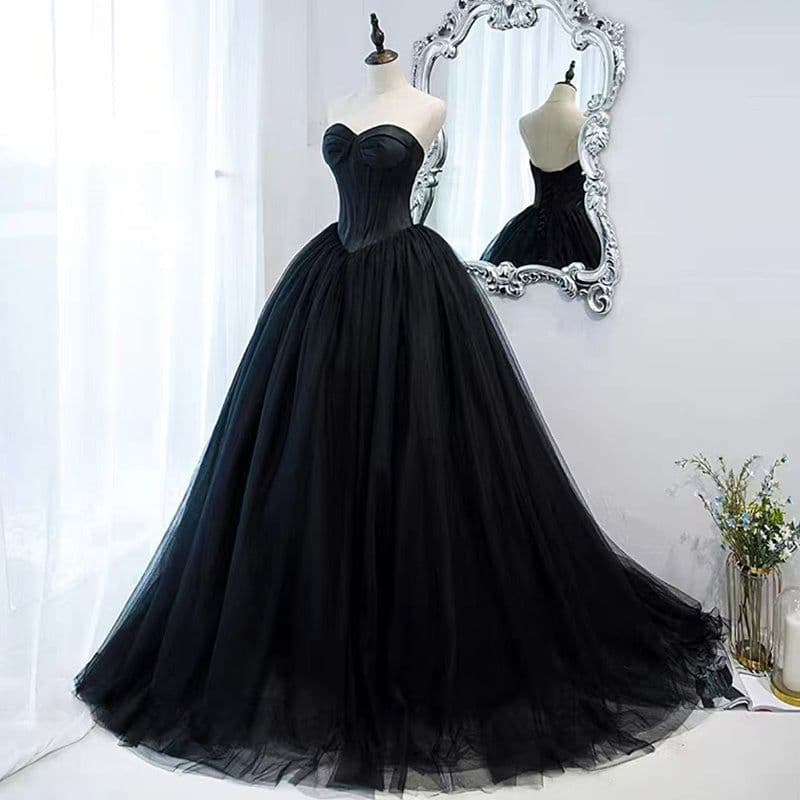 image-Black Evening Dress Can Wear Birthday Host Light Luxury Niche Wipe Chest Long