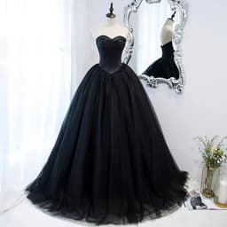 image-Black Evening Dress Can Wear Birthday Host Light Luxury Niche Wipe Chest Long