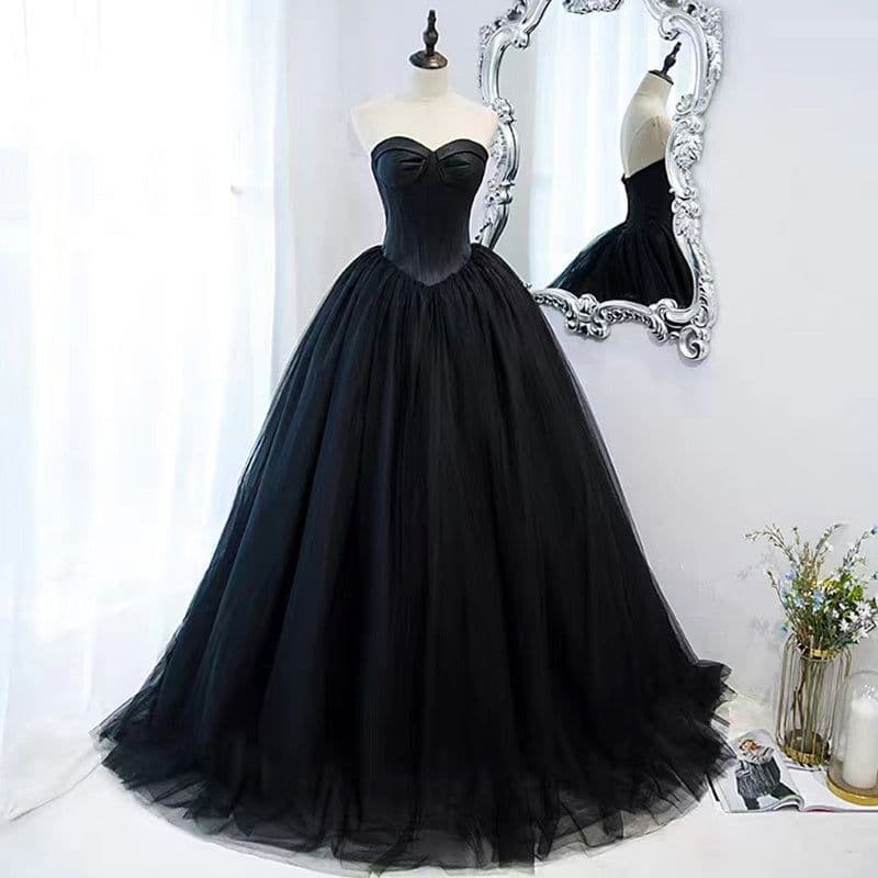 image-Black Evening Dress Can Wear Birthday Host Light Luxury Niche Wipe Chest Long