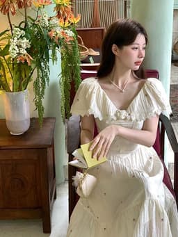 image-French Vintage Embroidered Floral Dress