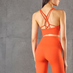 image-Fitness Cross Back Underwear Strappy Longline Yoga Bras Supportive Round Neck Gym Tops