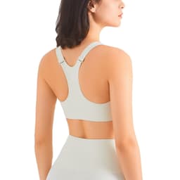 image-Zip Front Sports Bra Shock Absorption Gather For Women Plus Size Workout Fitness Running