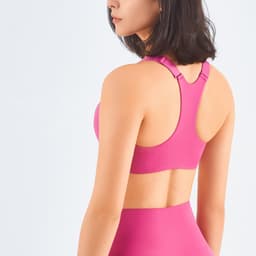 image-Zip Front Sports Bra Shock Absorption Gather For Women Plus Size Workout Fitness Running