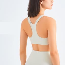 image-Zip Front Sports Bra Shock Absorption Gather For Women Plus Size Workout Fitness Running