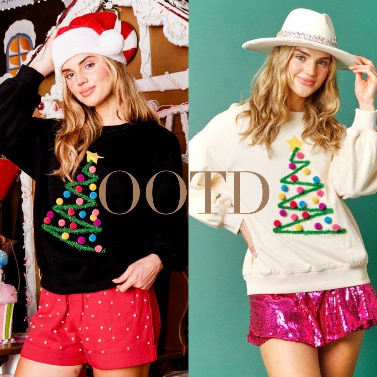 image-2024 New Christmas Tree Women's Sweatshirt Hoodie Autumn Winter Long Sleeve Sweater Pullovers Festival Female Clothing