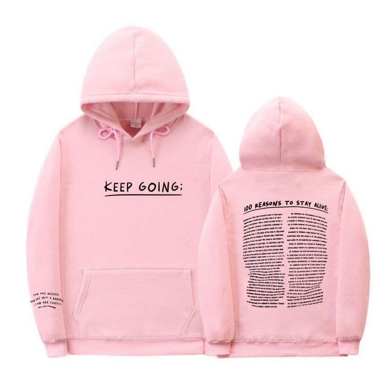 image-Letter Printing Long-sleeved Drawstring Hooded Sweatshirt With Pockets Fashion Sports Hoodie Womens Clothing