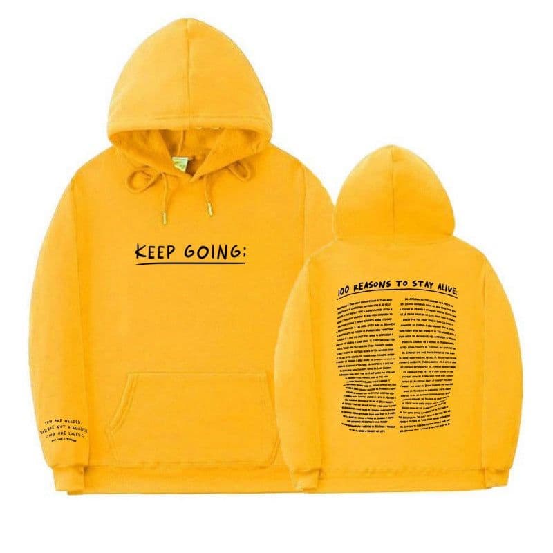 image-Letter Printing Long-sleeved Drawstring Hooded Sweatshirt With Pockets Fashion Sports Hoodie Womens Clothing