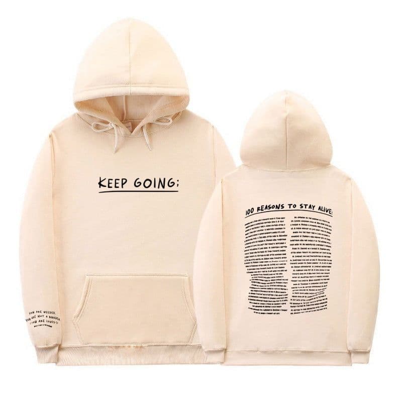 image-Letter Printing Long-sleeved Drawstring Hooded Sweatshirt With Pockets Fashion Sports Hoodie Womens Clothing
