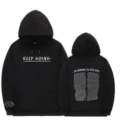 image-Letter Printing Long-sleeved Drawstring Hooded Sweatshirt With Pockets Fashion Sports Hoodie Womens Clothing