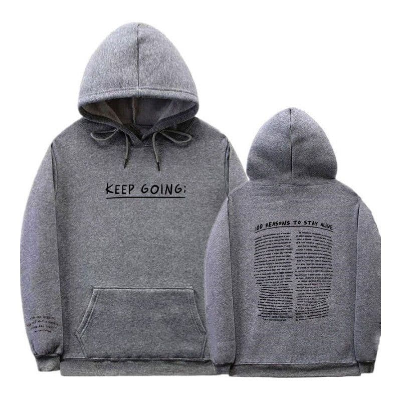 image-Letter Printing Long-sleeved Drawstring Hooded Sweatshirt With Pockets Fashion Sports Hoodie Womens Clothing