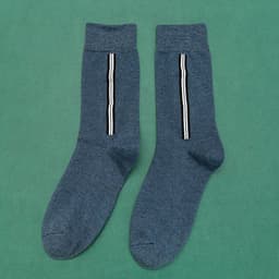 image-Vertical Striped Color Matching Mid-Tube Socks