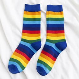 image-Rainbow Cocks Stockings Women Color Stripes