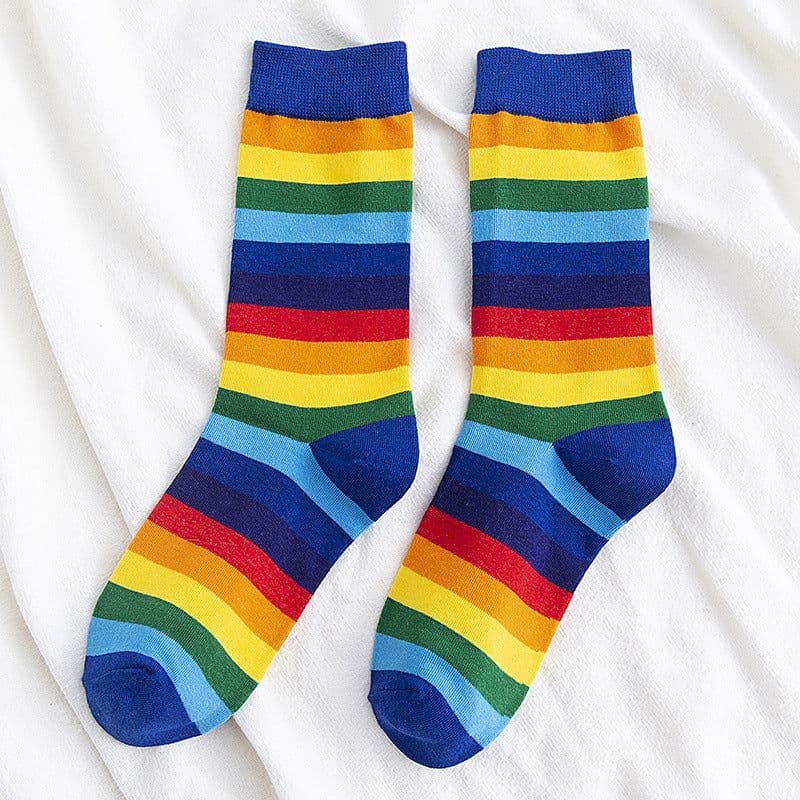 image-Rainbow Cocks Stockings Women Color Stripes