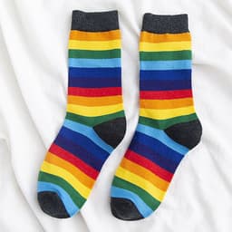 image-Rainbow Cocks Stockings Women Color Stripes