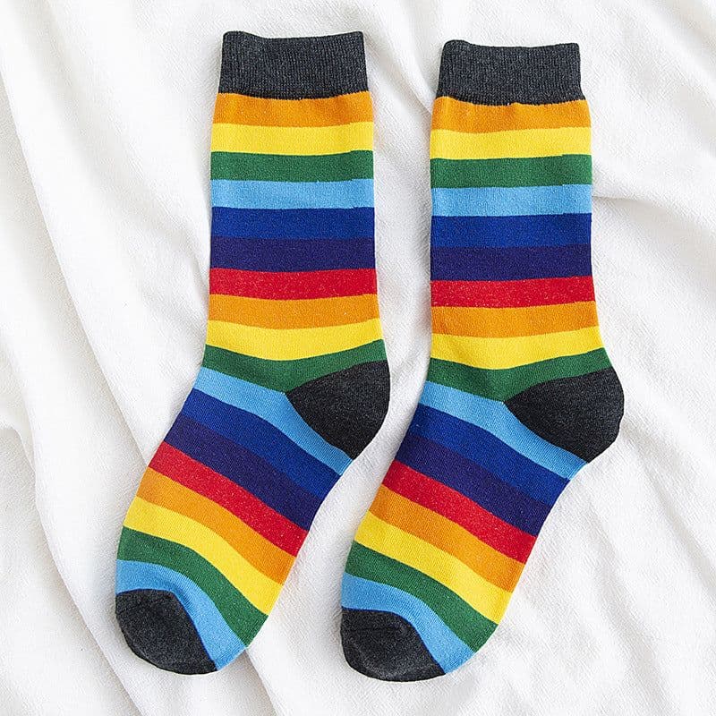 image-Rainbow Cocks Stockings Women Color Stripes