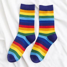 image-Rainbow Cocks Stockings Women Color Stripes