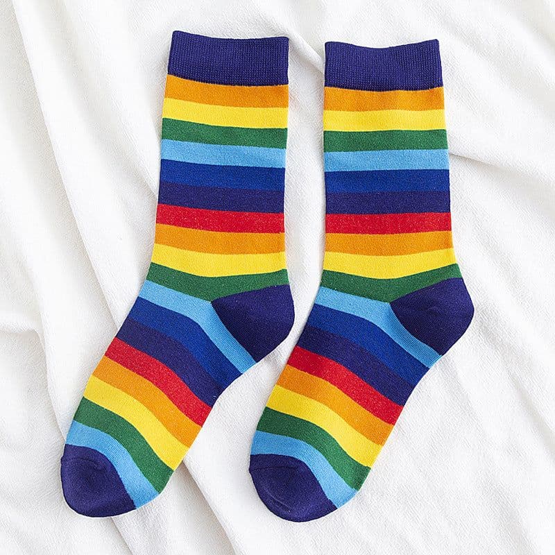 image-Rainbow Cocks Stockings Women Color Stripes