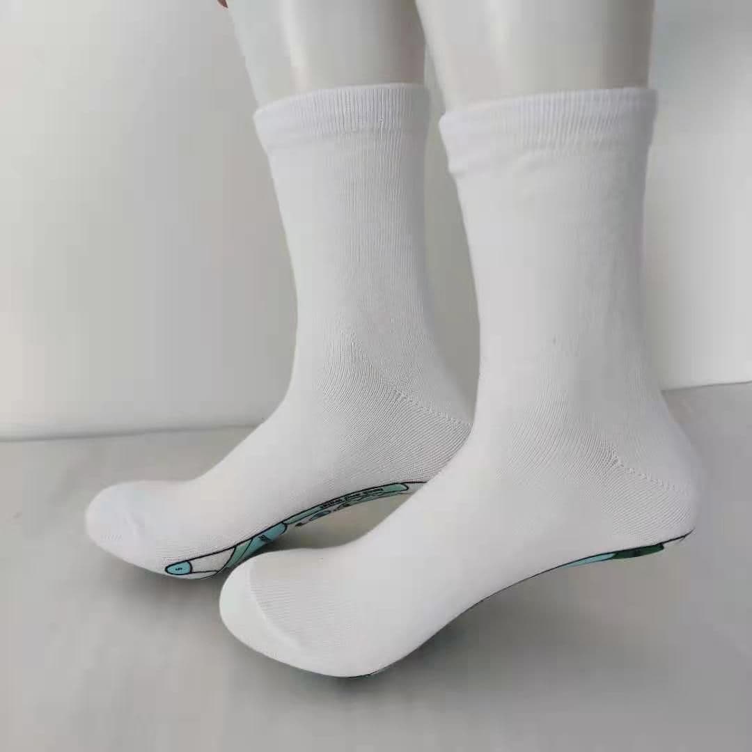 image-Cross-Border Socks Export All English Graphic Socks Foreign Trade Sole Acupoint Graphic Socks Scraping Board Wholesale