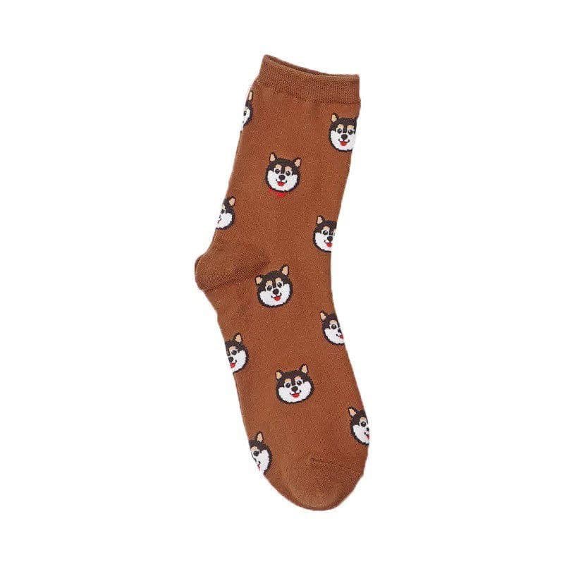 image-Korean Version Of The Autumn And Winter Tube Red Cute Puppy Cartoon All-Match Stockings