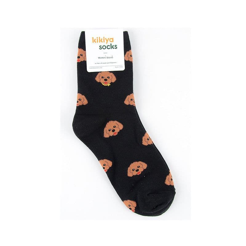 image-Korean Version Of The Autumn And Winter Tube Red Cute Puppy Cartoon All-Match Stockings