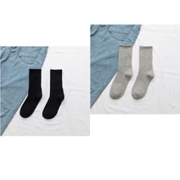 image-Stockings Women's Tube Ins Tide Socks Street Autumn And Winter Black And White Long Socks Women's Solid Color Sports Custom Cotton Socks