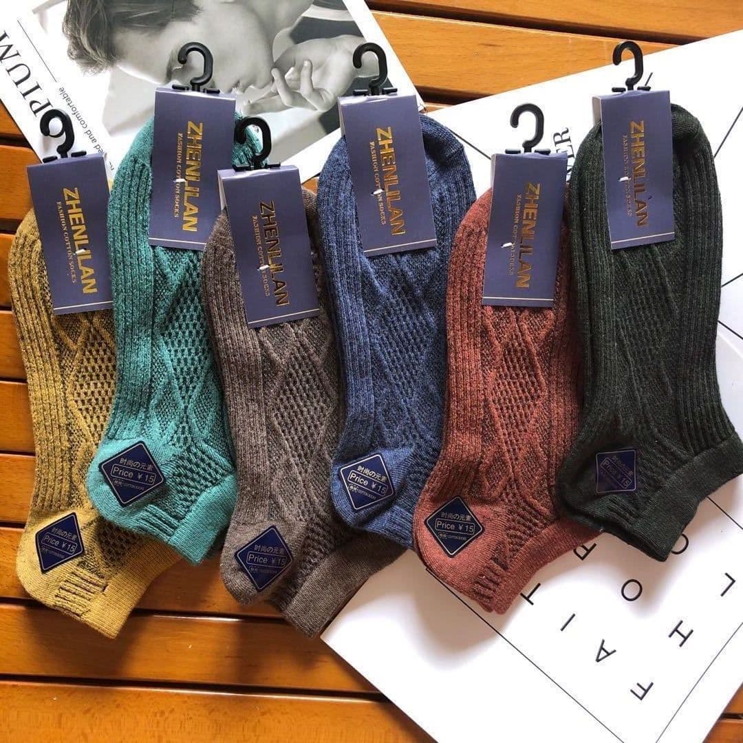 image-Japanese Diamond Socks Men's Boat Socks