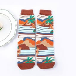 image-Socks Female Tube Socks Black and White Cartoon