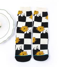 image-Socks Female Tube Socks Black and White Cartoon