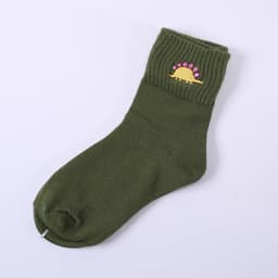 image-Cotton Mbroidered Dinosaur Women's Tube Socks