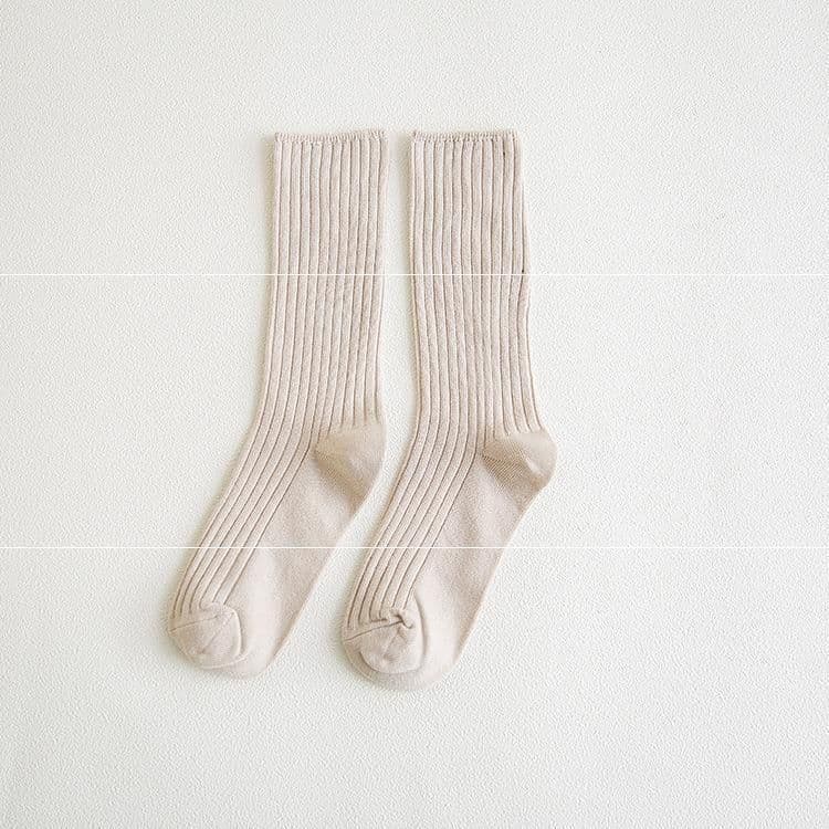 image-Socks Women's Double Needle Pile Pile Socks Striped Color Women's Socks Autumn And Winter Long Tube Cotton Socks Personality Ins Tide Socks Manufacturers Spot