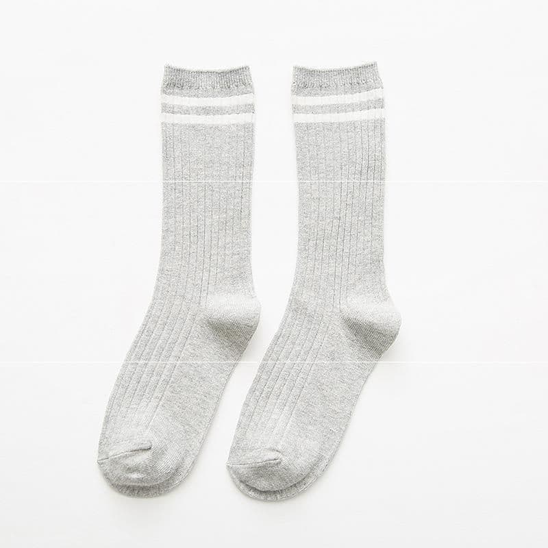 image-Socks Women's Double Needle Pile Pile Socks Striped Color Women's Socks Autumn And Winter Long Tube Cotton Socks Personality Ins Tide Socks Manufacturers Spot