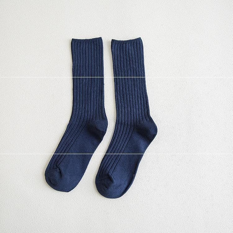 image-Socks Women's Double Needle Pile Pile Socks Striped Color Women's Socks Autumn And Winter Long Tube Cotton Socks Personality Ins Tide Socks Manufacturers Spot