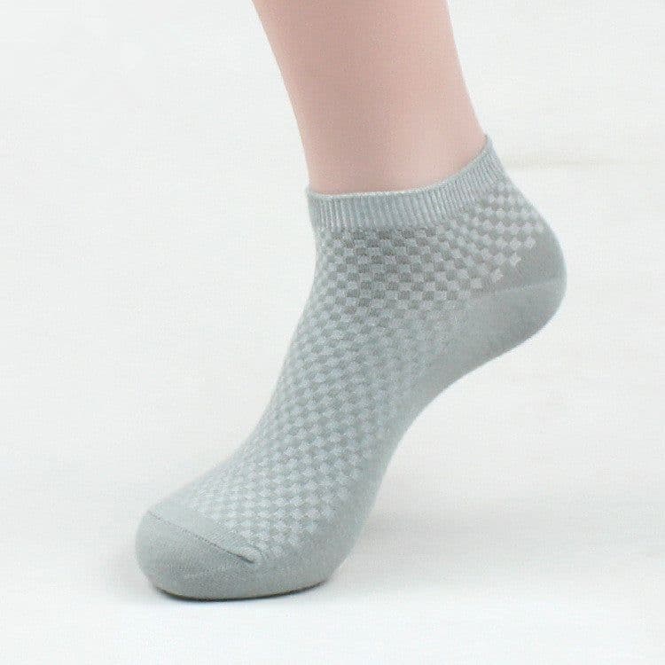 image-Spring And Summer Men's Boat Socks Short Tube Massage Bottom Men's Socks Bamboo Fiber Lattice Shallow Mouth Invisible Socks Factory Wholesale