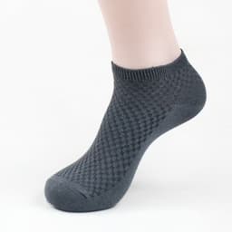 image-Spring And Summer Men's Boat Socks Short Tube Massage Bottom Men's Socks Bamboo Fiber Lattice Shallow Mouth Invisible Socks Factory Wholesale