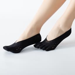 image-Velvet Summer Five-finger Mesh Breathable Invisible Shallow Mouth Silicone Lace Stockings Women