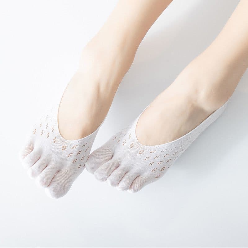 image-Velvet Summer Five-finger Mesh Breathable Invisible Shallow Mouth Silicone Lace Stockings Women