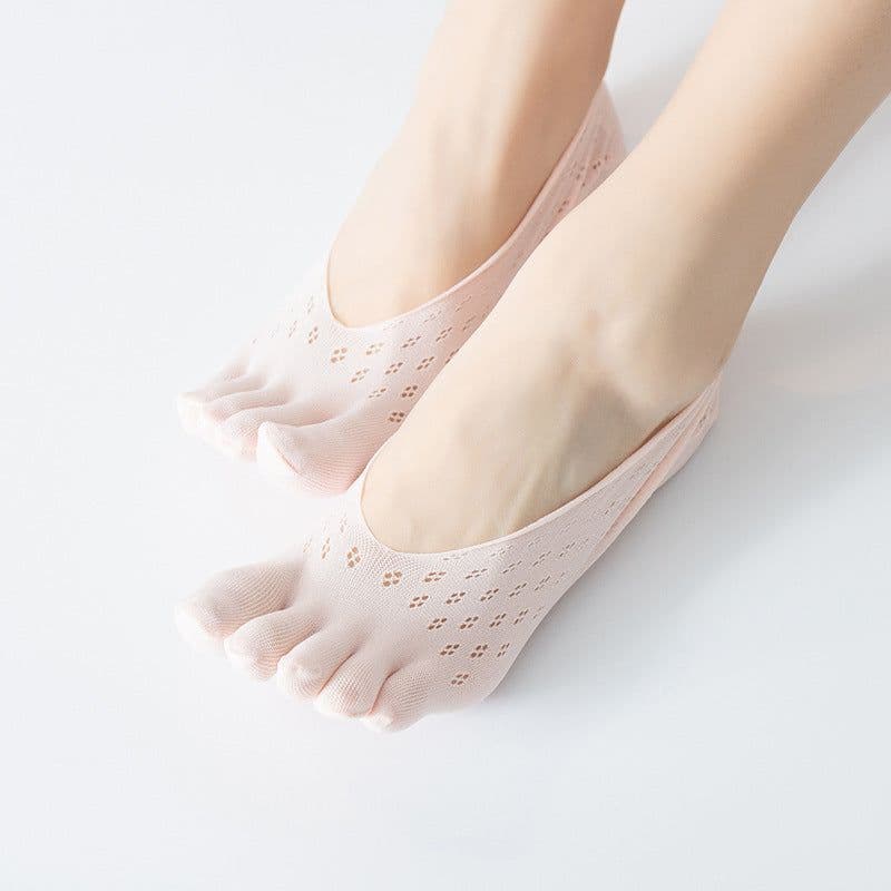image-Velvet Summer Five-finger Mesh Breathable Invisible Shallow Mouth Silicone Lace Stockings Women